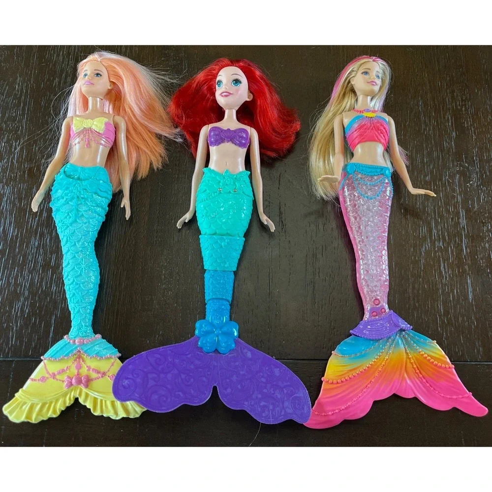 Lot Of 3 Mermaid Dolls Barbie & Disney Ariel